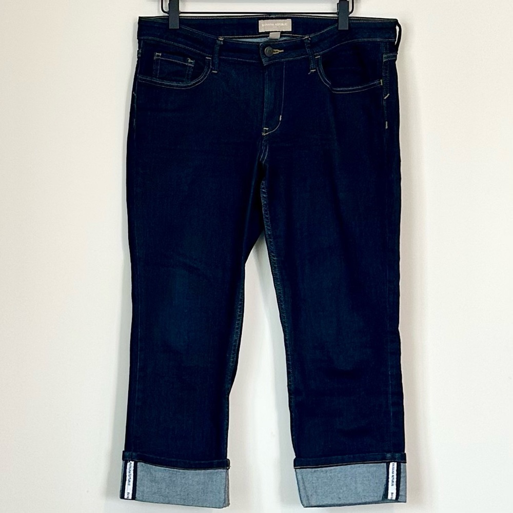 Banana Republic Blue Roll Cuff Jean Capris - Size: 10